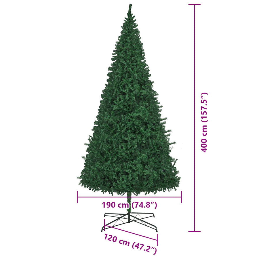 Kerstboom met decoratieve slingerlichten Groen 400 cm PVC