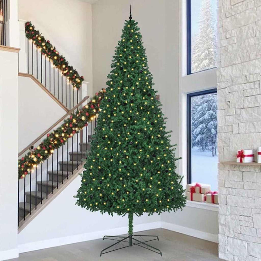 Kerstboom met decoratieve slingerlichten Groen 400 cm PVC