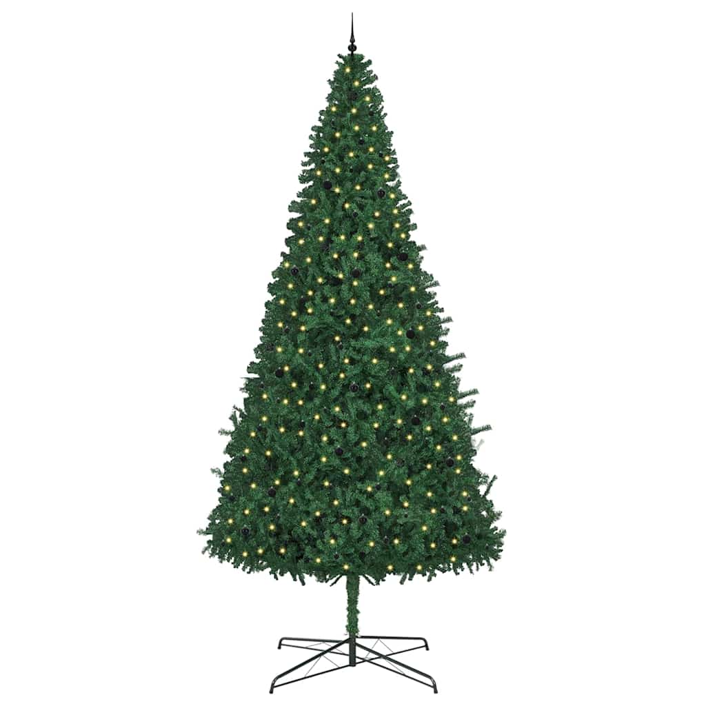 Kerstboom met decoratieve slingerlichten Groen 400 cm PVC