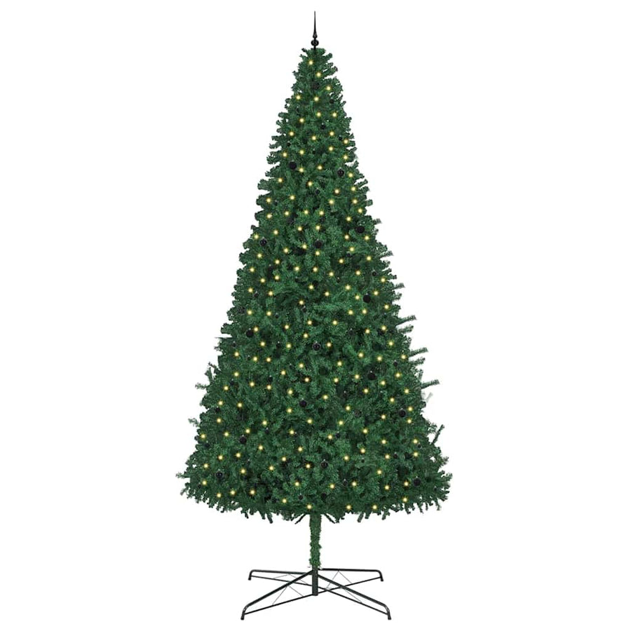 Kerstboom met decoratieve slingerlichten Groen 400 cm PVC