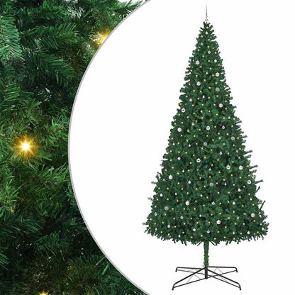 Kerstboom met decoratieve slingerlichten Groen 400 cm PVC