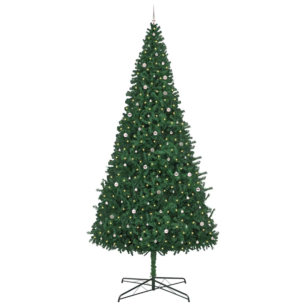 Kerstboom met decoratieve slingerlichten Groen 400 cm PVC