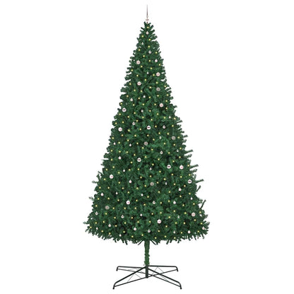 Kerstboom met decoratieve slingerlichten Groen 400 cm PVC