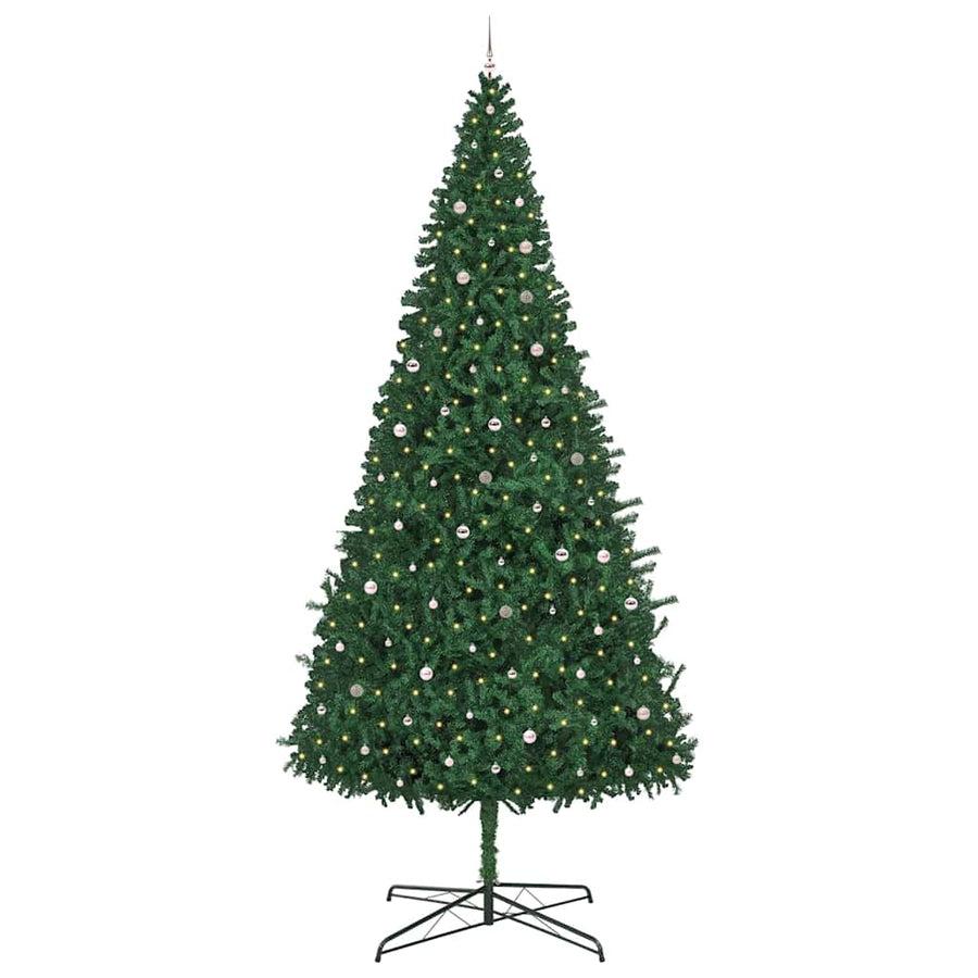 Kerstboom met decoratieve slingerlichten Groen 400 cm PVC