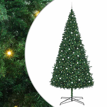 Kerstboom met decoratieve slingerlichten Groen 400 cm PVC
