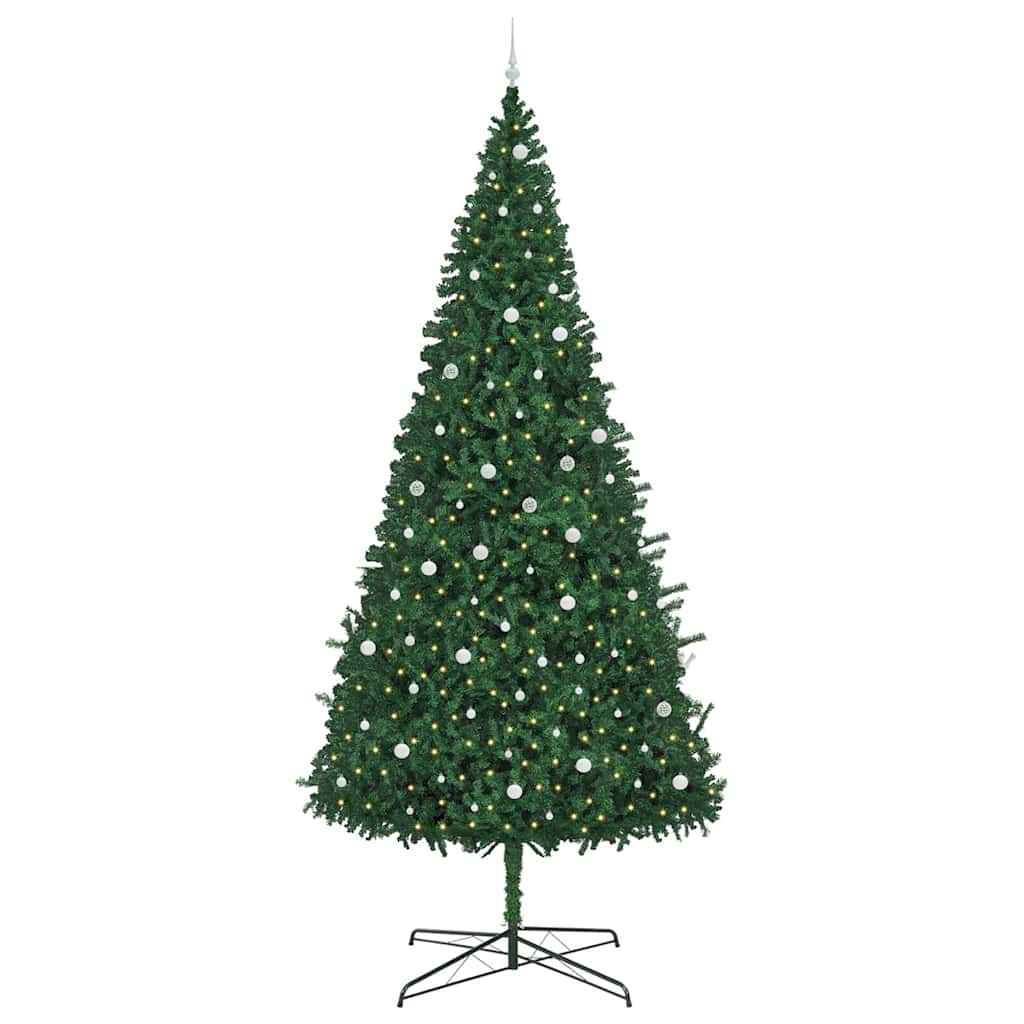 Kerstboom met decoratieve slingerlichten Groen 400 cm PVC
