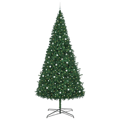Kerstboom met decoratieve slingerlichten Groen 400 cm PVC