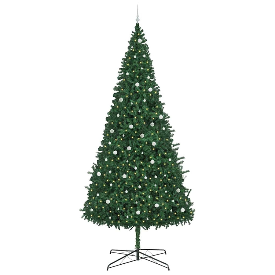 Kerstboom met decoratieve slingerlichten Groen 400 cm PVC