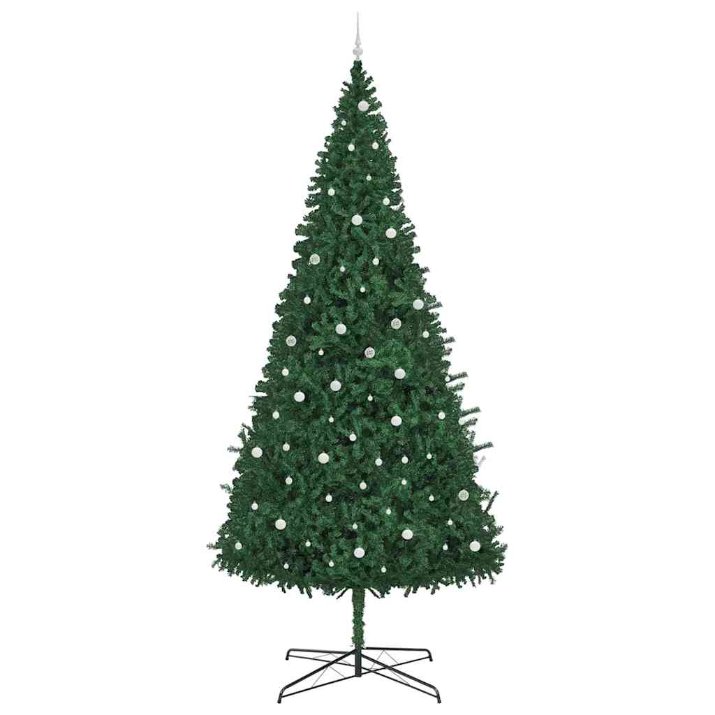Kerstboom met decoratieve slingerlichten Groen 400 cm PVC