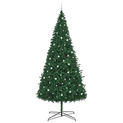 Kerstboom met decoratieve slingerlichten Groen 400 cm PVC