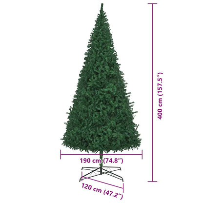 Kerstboom met decoratieve slingerlichten Groen 400 cm PVC