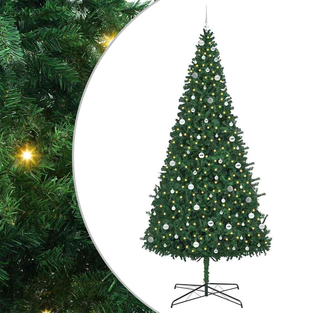 Kerstboom met decoratieve slingerlichten Groen 400 cm PVC