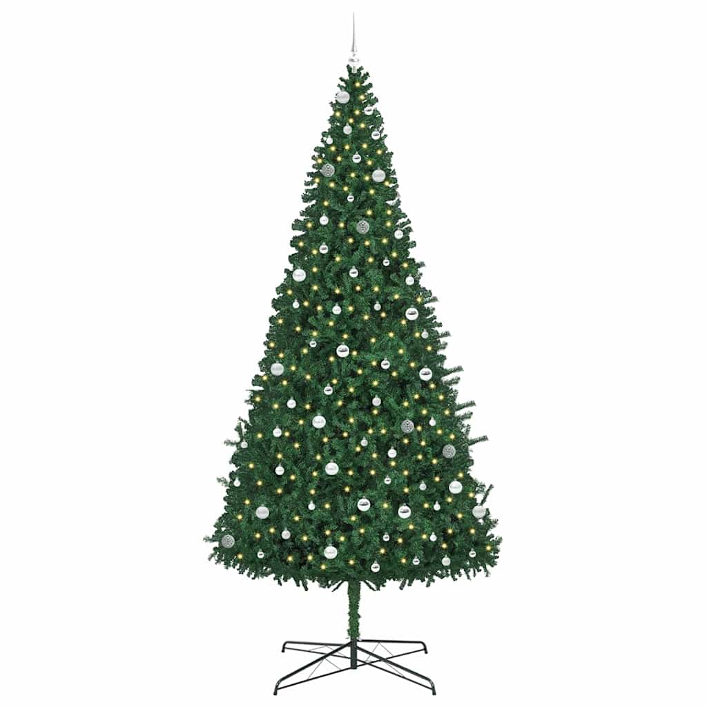 Kerstboom met decoratieve slingerlichten Groen 400 cm PVC