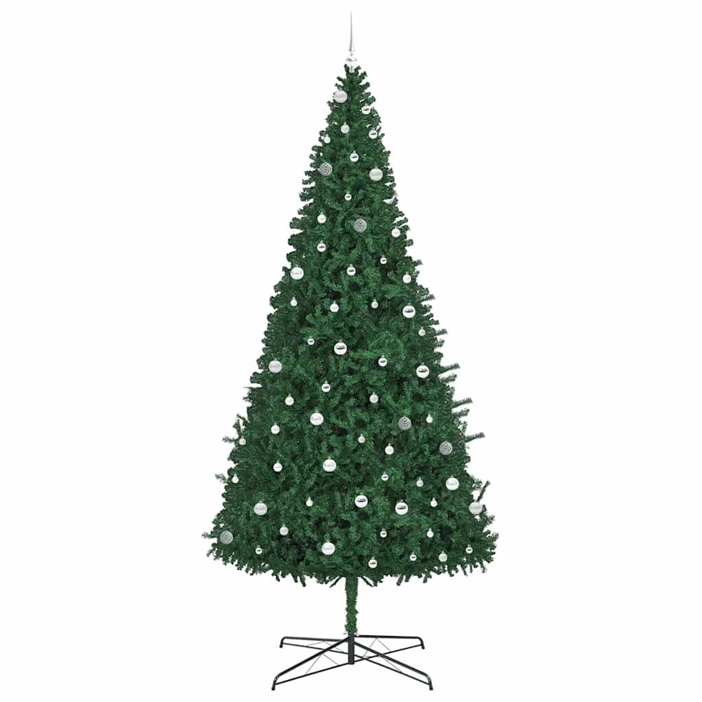 Kerstboom met decoratieve slingerlichten Groen 400 cm PVC