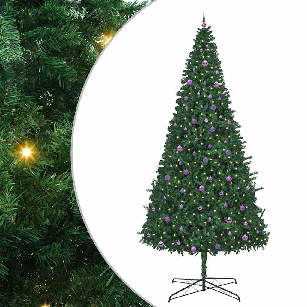 Kerstboom met decoratieve slingerlichten Groen 400 cm PVC