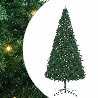 Kerstboom met decoratieve slingerlichten Groen 400 cm PVC