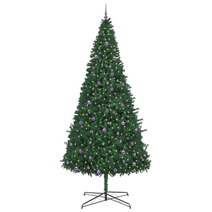 Kerstboom met decoratieve slingerlichten Groen 400 cm PVC