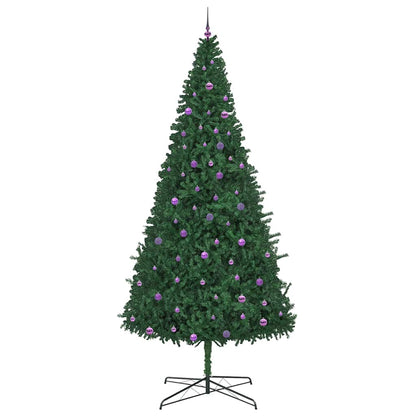 Kerstboom met decoratieve slingerlichten Groen 400 cm PVC