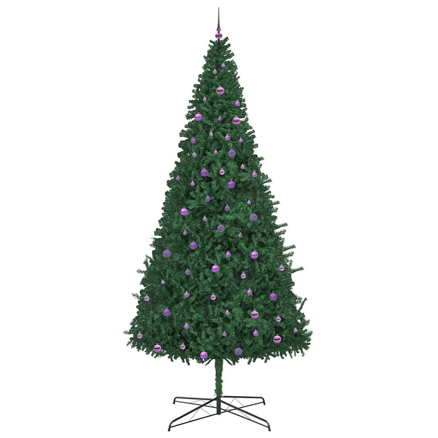 Kerstboom met decoratieve slingerlichten Groen 400 cm PVC