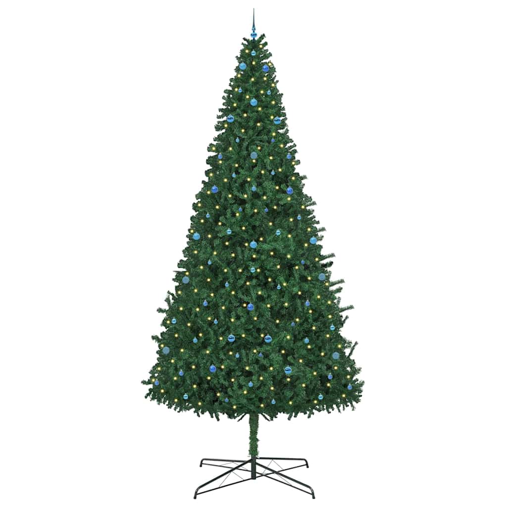 Kerstboom met decoratieve slingerlichten Groen 400 cm PVC