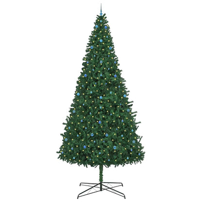 Kerstboom met decoratieve slingerlichten Groen 400 cm PVC