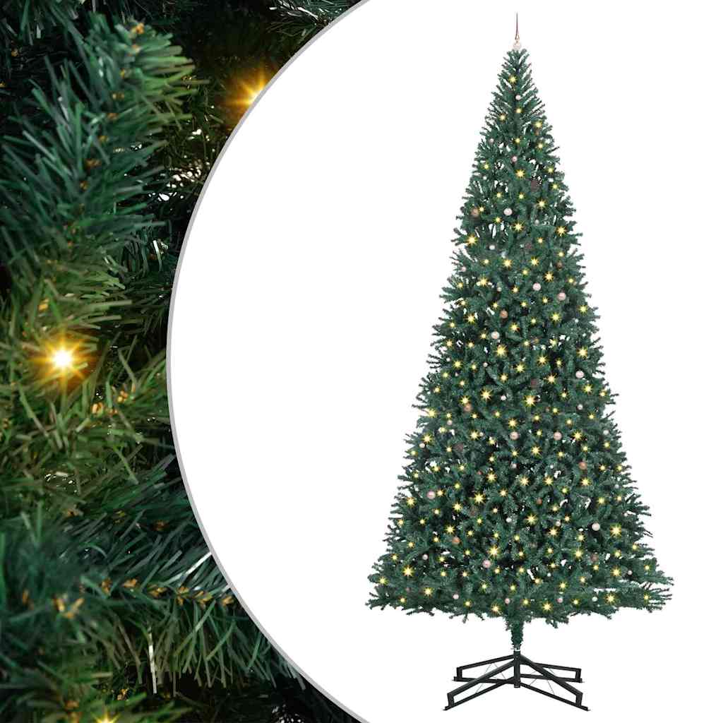 Artificial Pre-lit Kerstboom met Ballenset Groen 500 cm PVC