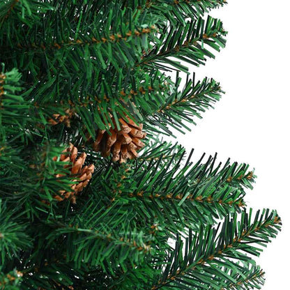 Slanke Kerstboom Groen 150 cm PVC en massief dennenhout