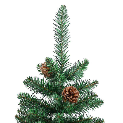 Slanke Kerstboom Groen 150 cm PVC en massief dennenhout