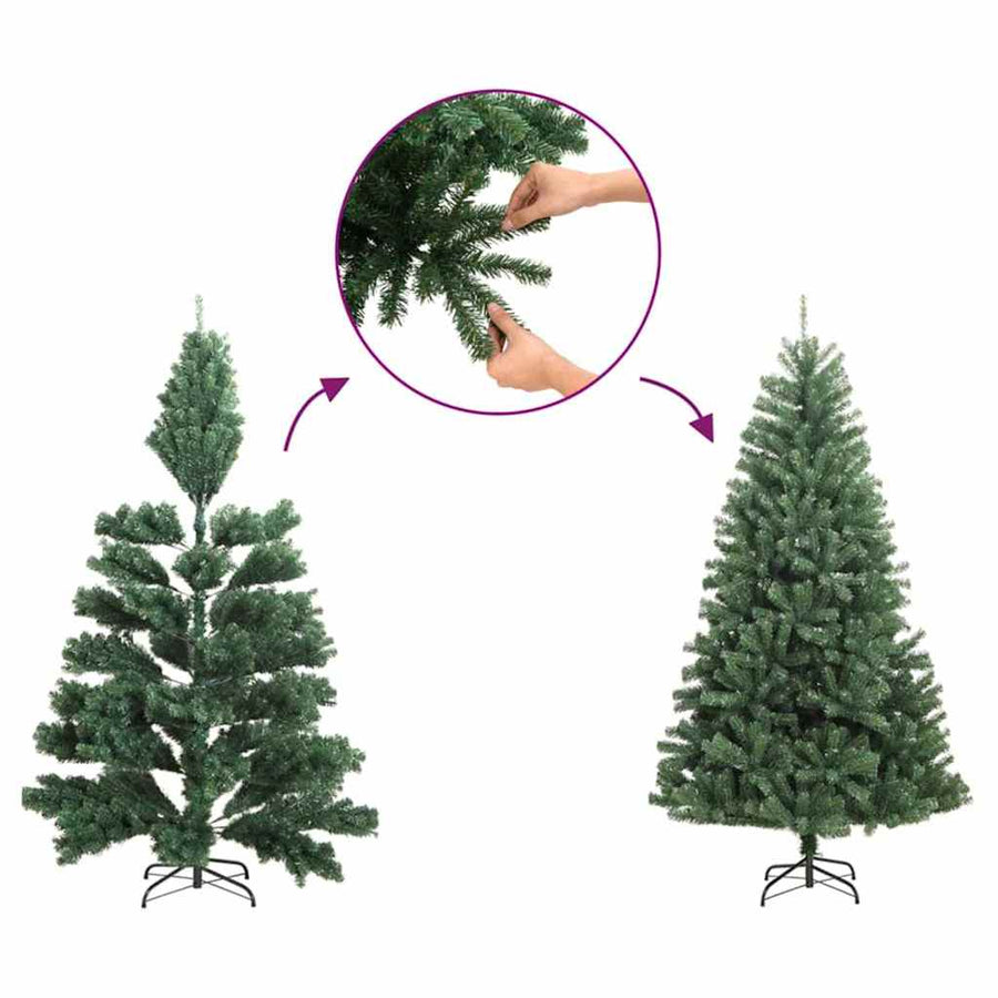 Slanke Kerstboom Groen 180 cm PVC en massief dennenhout
