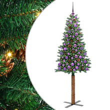Slanke Kerstboom Groen 180 cm PVC en massief dennenhout