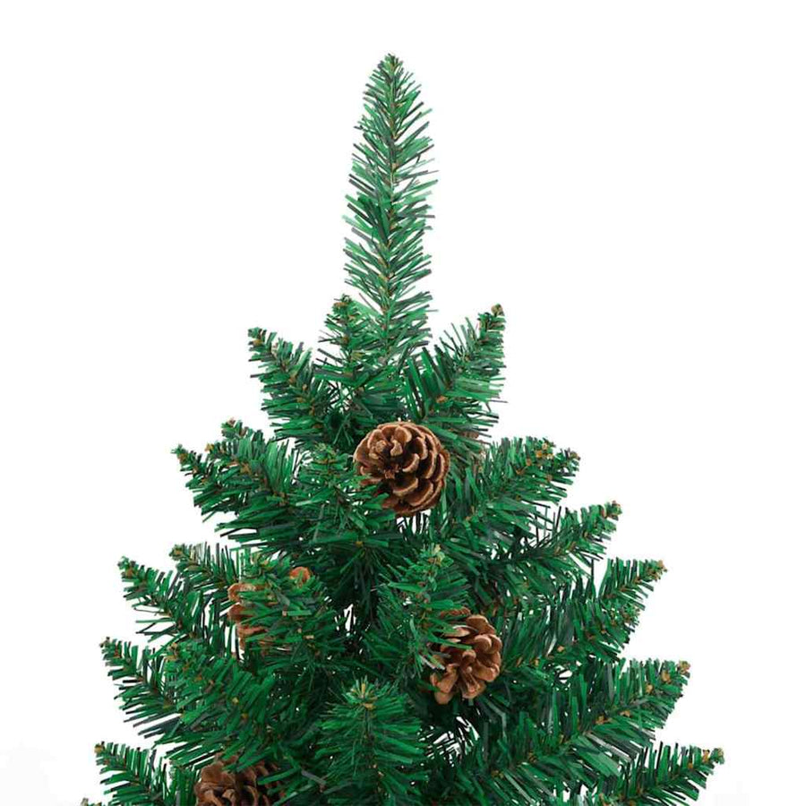 Slanke Kerstboom Groen 210 cm PVC en massief dennenhout