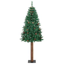 Slanke Kerstboom Groen 210 cm PVC en massief dennenhout
