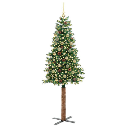 Slanke Kerstboom Pvc En Massief Dennenhout 210 cm