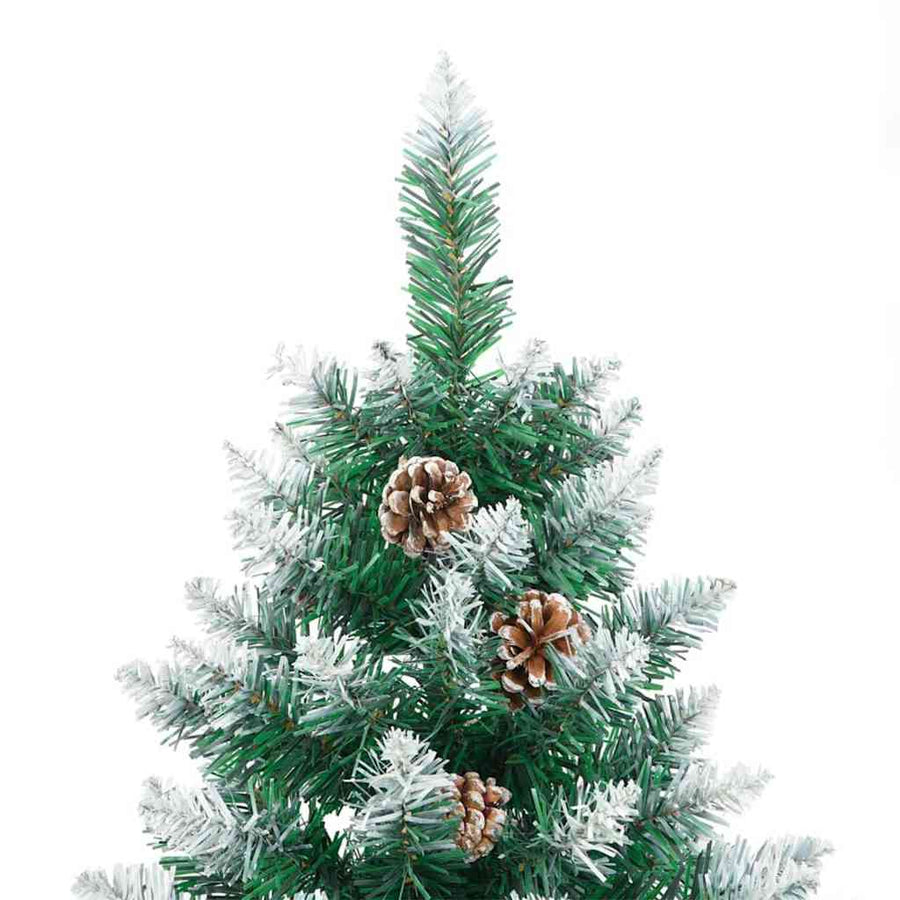 Slanke Kerstboom Groen 180 cm PVC en massief dennenhout