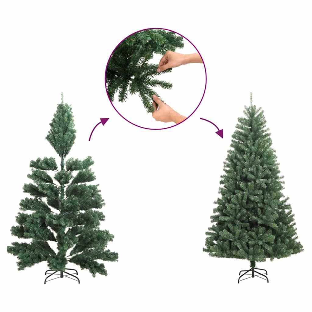 Slanke Kerstboom Groen 180 cm PVC en massief dennenhout