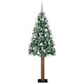 Slanke Kerstboom Groen 180 cm PVC en massief dennenhout