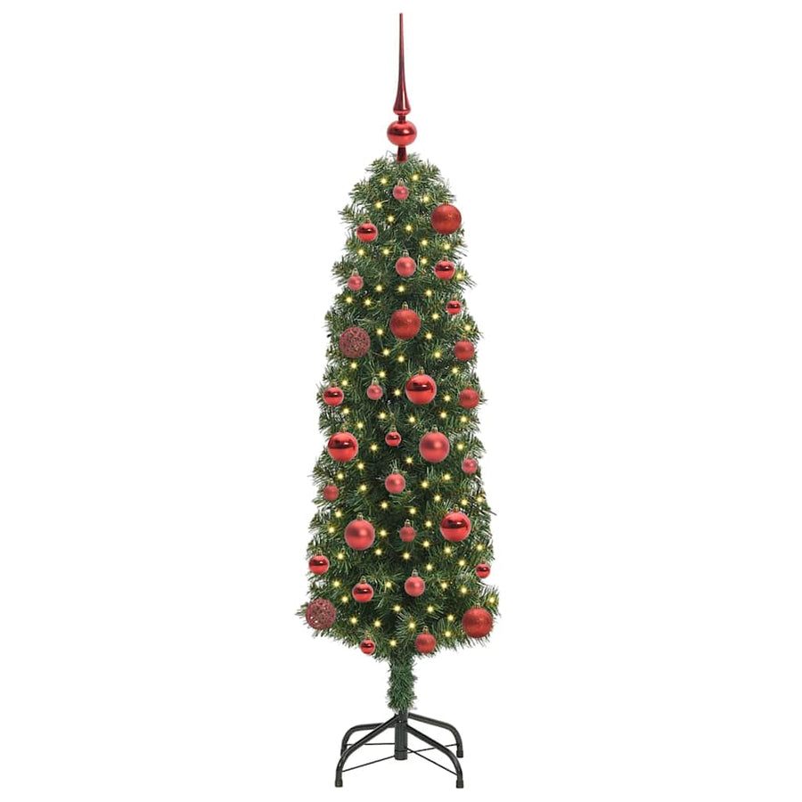 Kunstkerstboom Groen 120 cm PVC en Staal en Kunststof