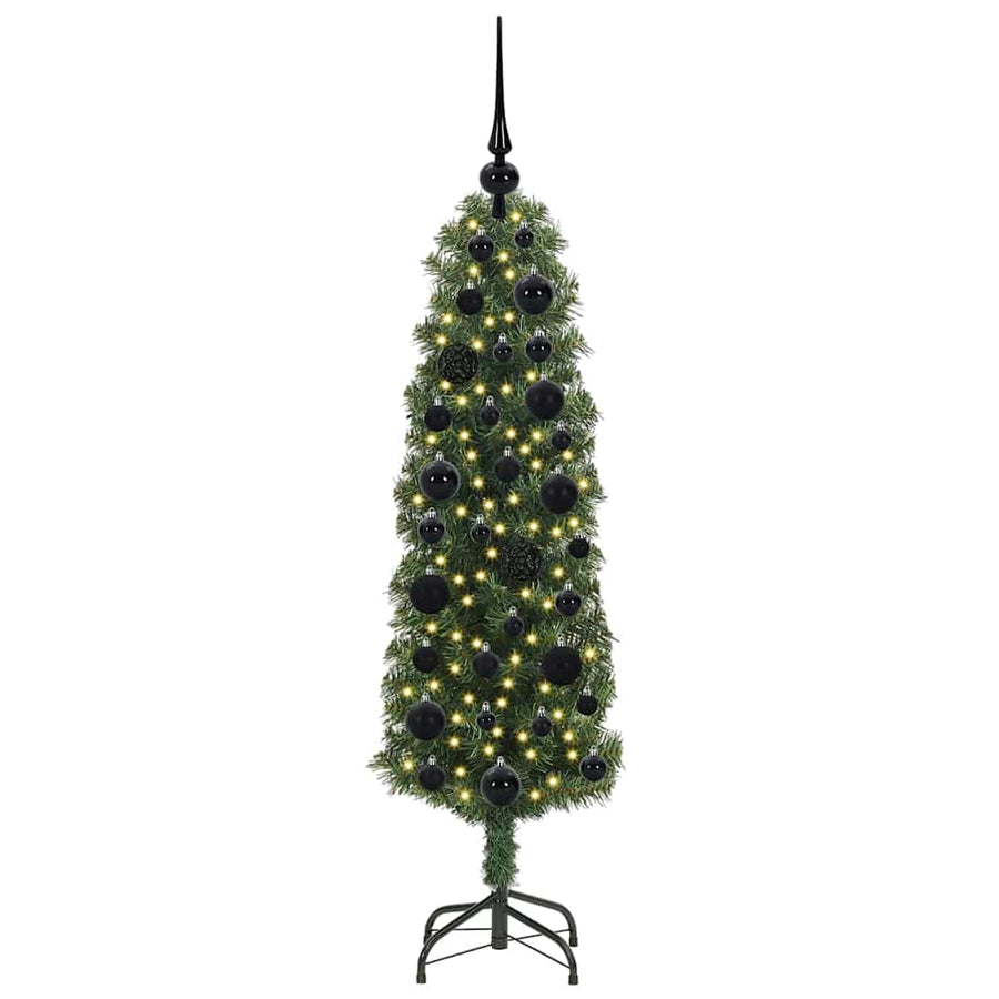 Kunstkerstboom Groen 120 cm PVC en Staal en Kunststof