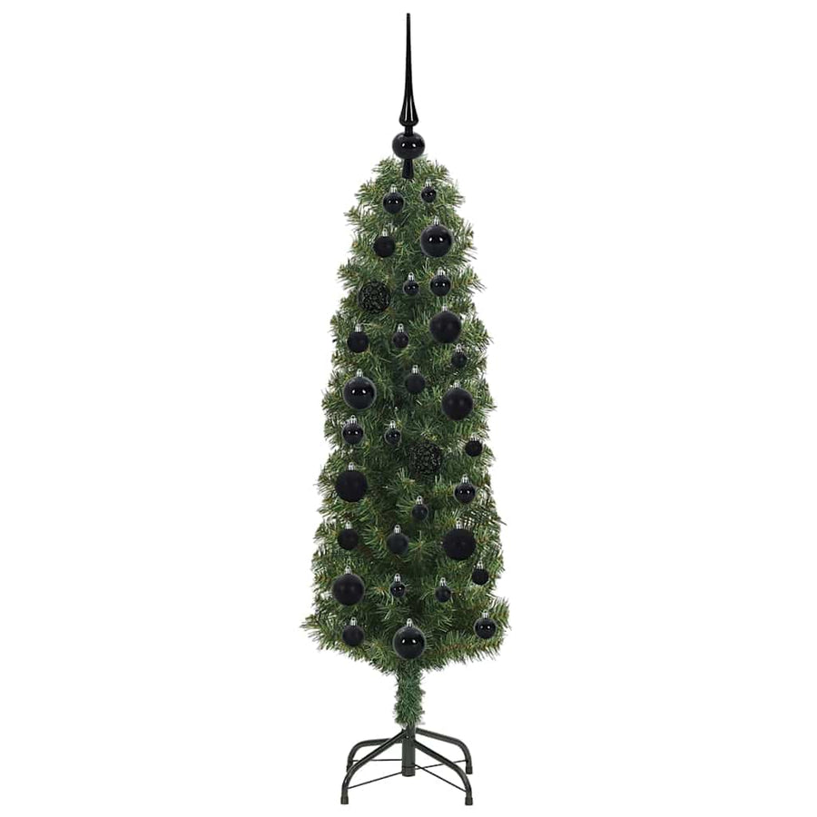 Kunstkerstboom Groen 120 cm PVC en Staal en Kunststof
