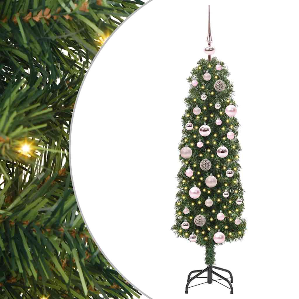 Kunstkerstboom Groen 120 cm PVC en Staal en Kunststof