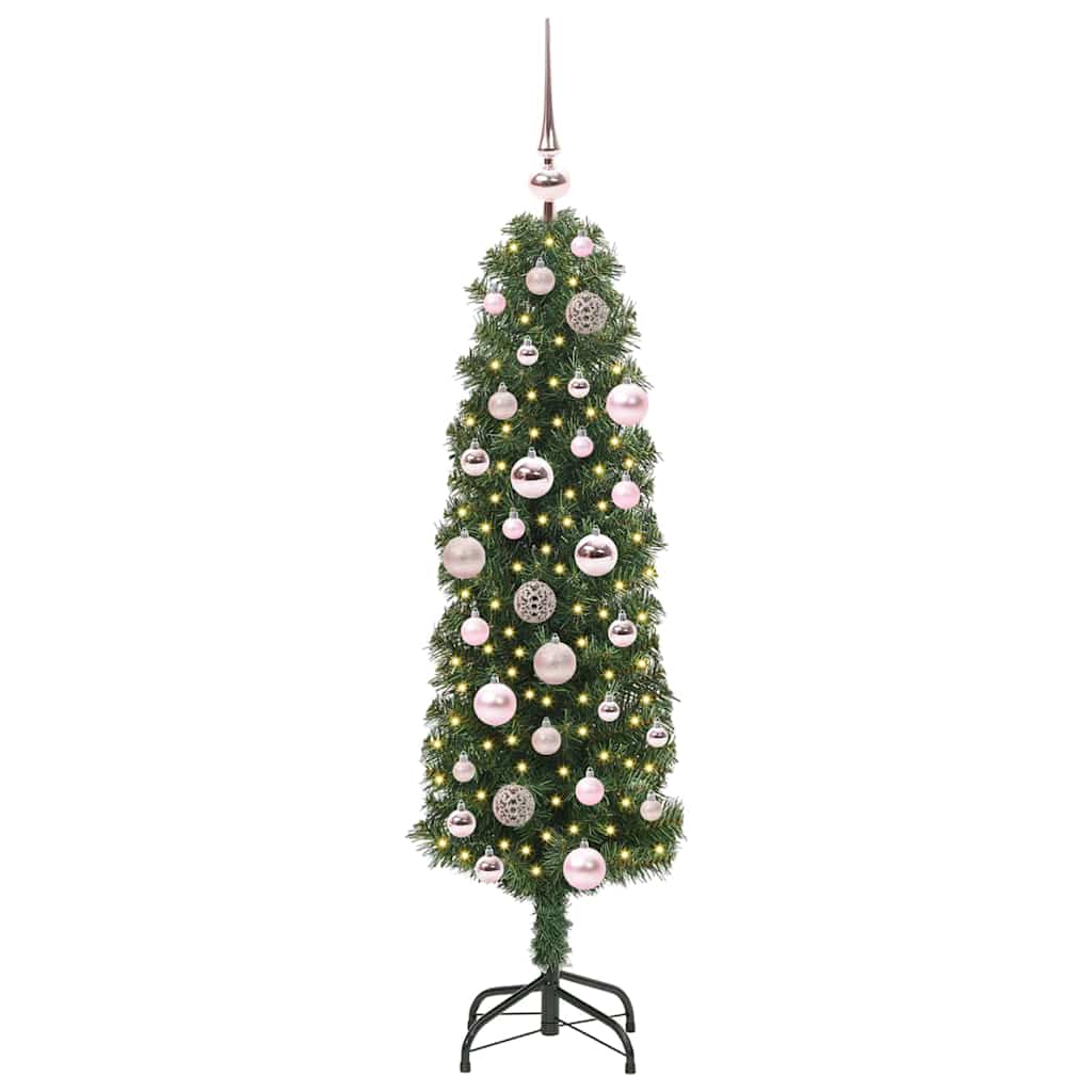 Kunstkerstboom Groen 120 cm PVC en Staal en Kunststof