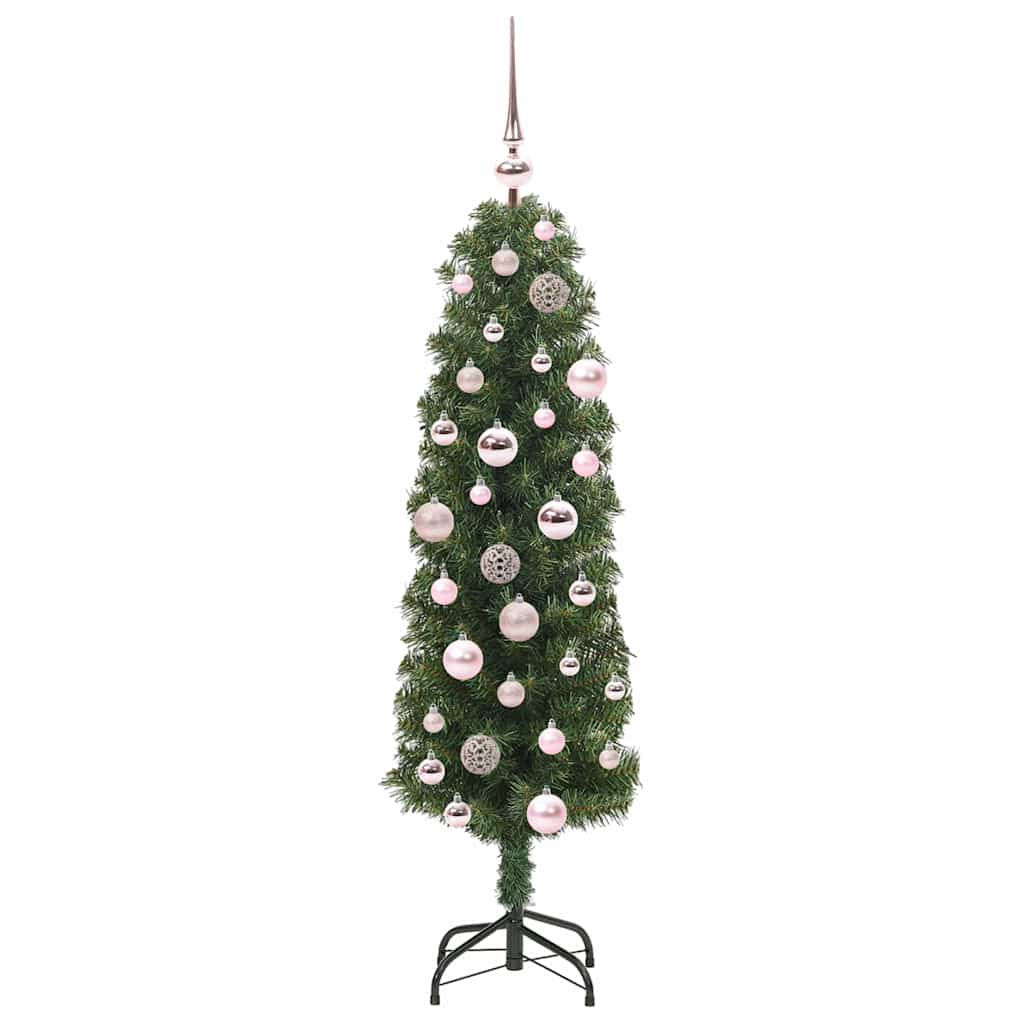 Kunstkerstboom Groen 120 cm PVC en Staal en Kunststof
