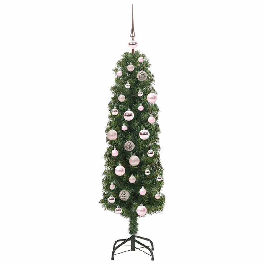 Kunstkerstboom Groen 120 cm PVC en Staal en Kunststof