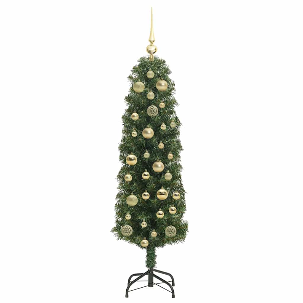 Kunstkerstboom Groen 120 cm PVC en Staal en Kunststof