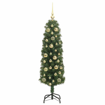 Kunstkerstboom Groen 120 cm PVC en Staal en Kunststof