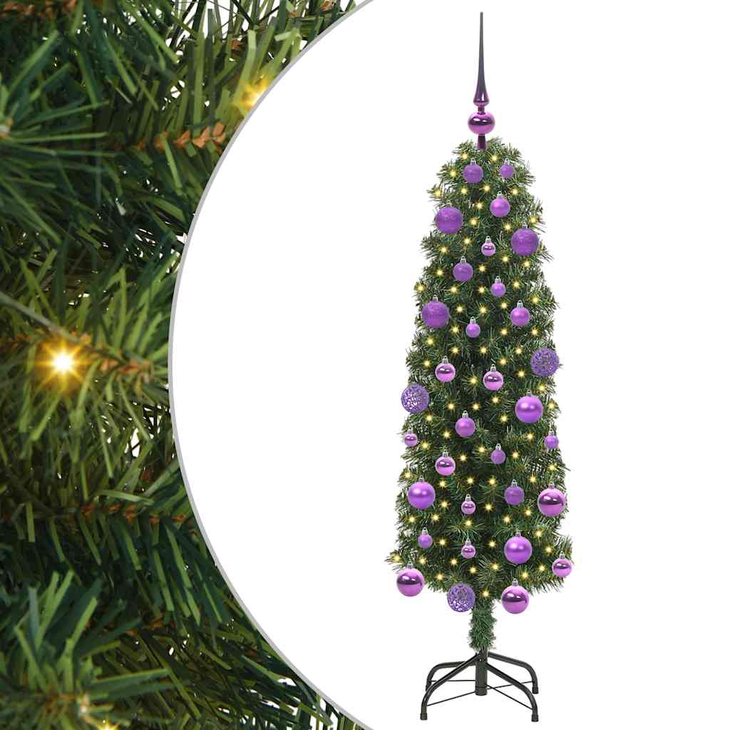 Kunstkerstboom Groen 120 cm PVC en Staal en Kunststof