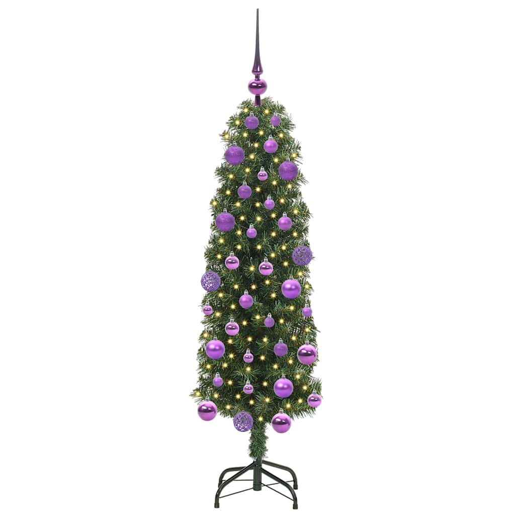 Kunstkerstboom Groen 120 cm PVC en Staal en Kunststof
