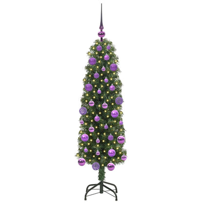 Kunstkerstboom Groen 120 cm PVC en Staal en Kunststof
