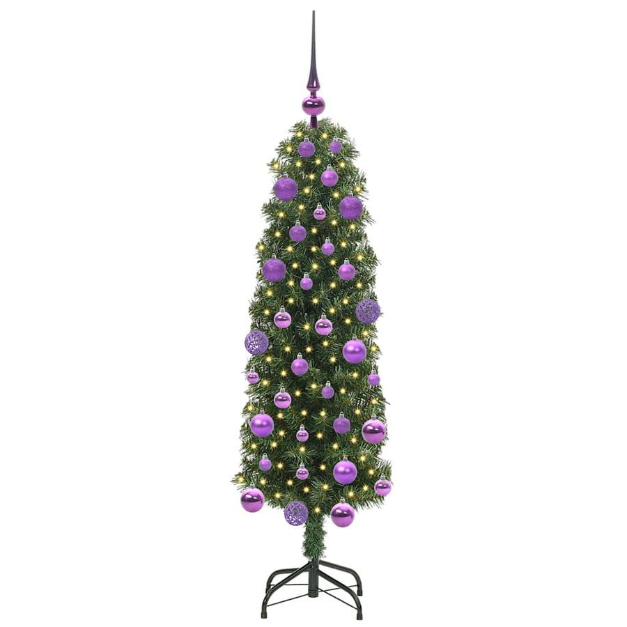 Kunstkerstboom Groen 120 cm PVC en Staal en Kunststof