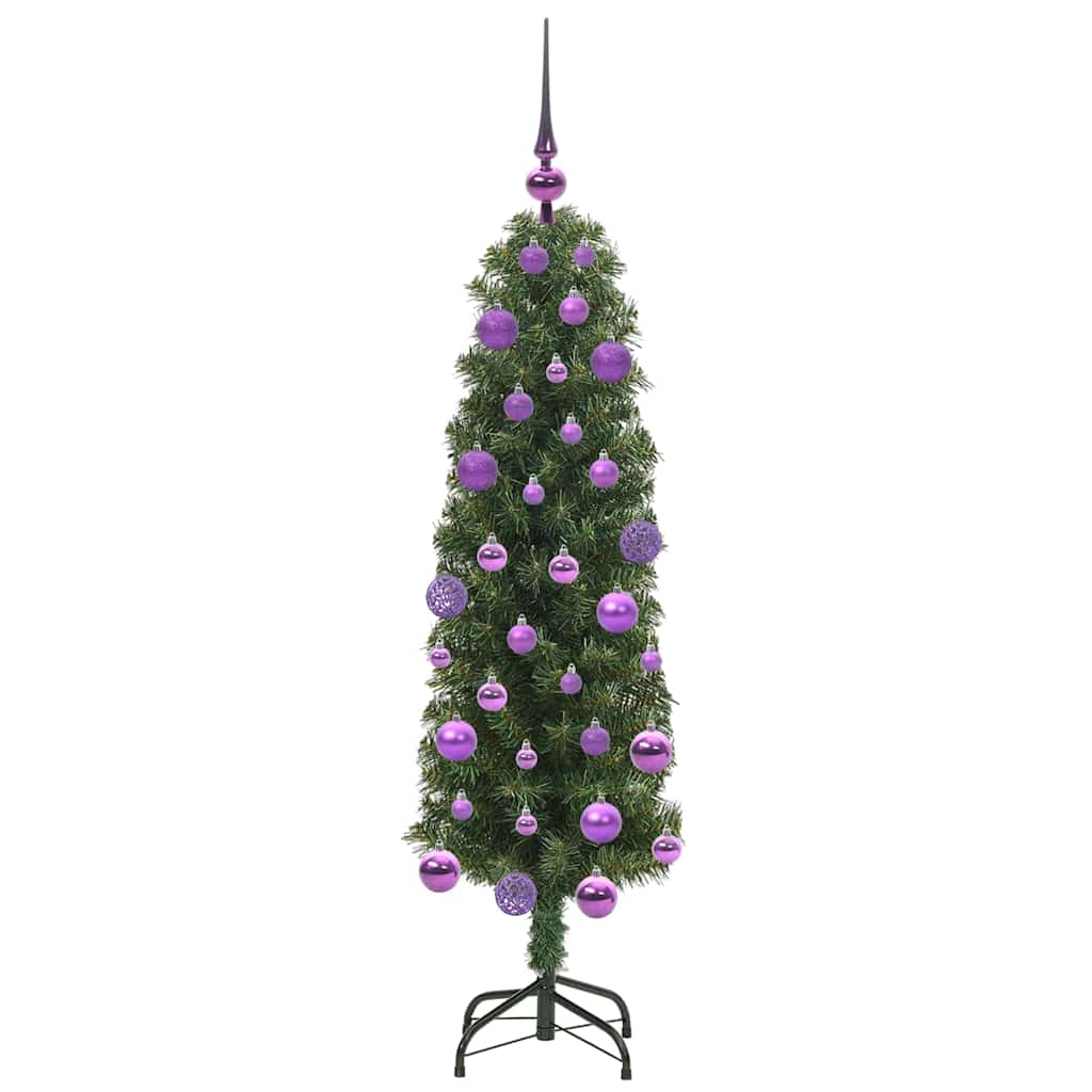 Kunstkerstboom Groen 120 cm PVC en Staal en Kunststof